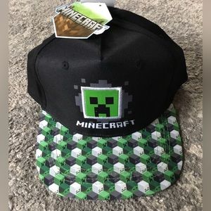 Minecraft Creeper Black and Green Snapback Cap, Youth size, adjustable, …